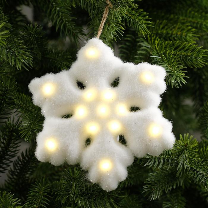 

Luazon Lighting "Белая снежинка", 15х15 см, фиксинг, от батареек, белый