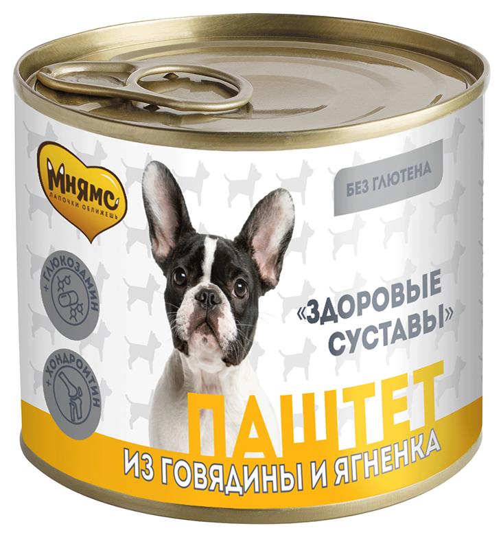 

Влажный корм для собак Мнямс Здоровые суставы, говядина и ягненок, 12шт по 200 г