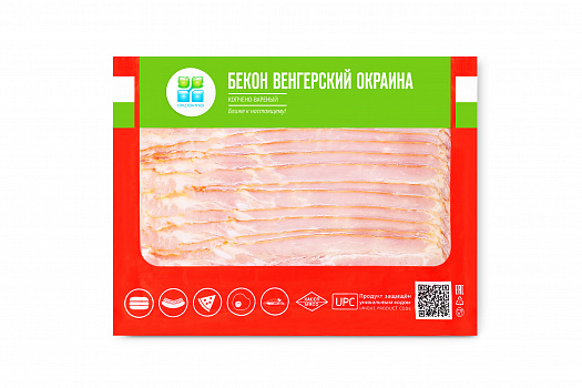 

Бекон Окраина Венгерский варено-копченый нарезка 200 г