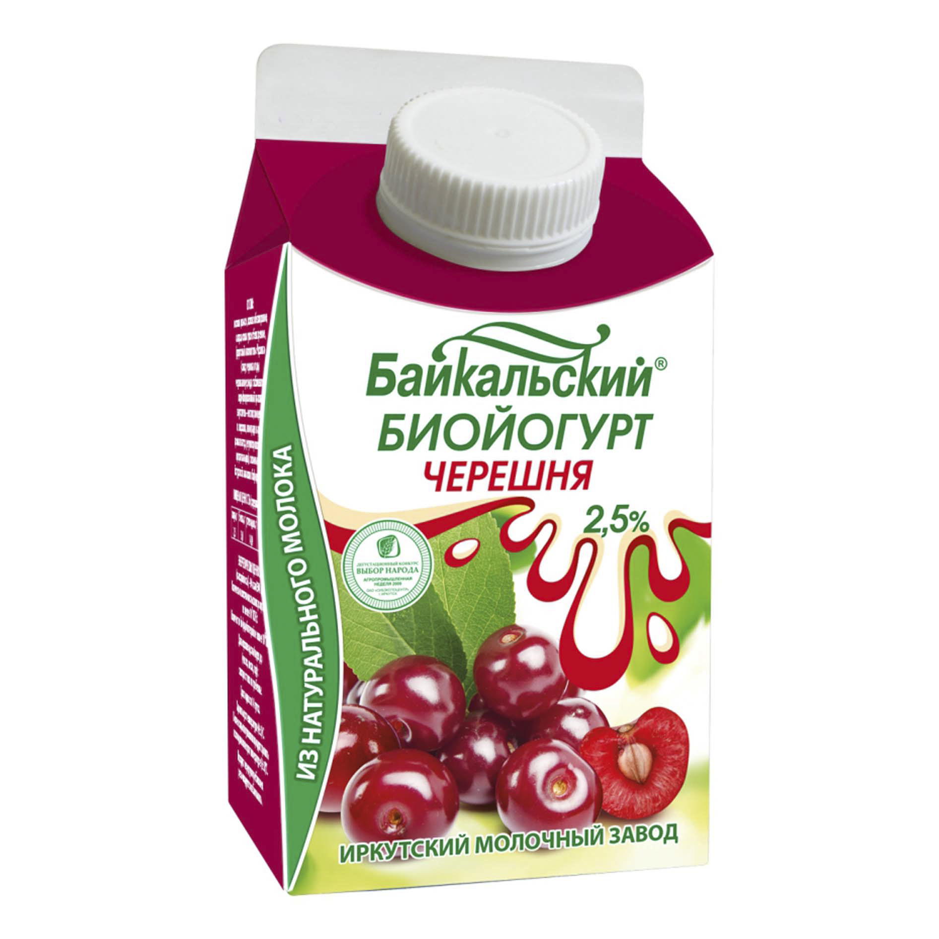 

Питьевой биойогурт Янта Байкальский черешня 2,5% бзмж 500 г