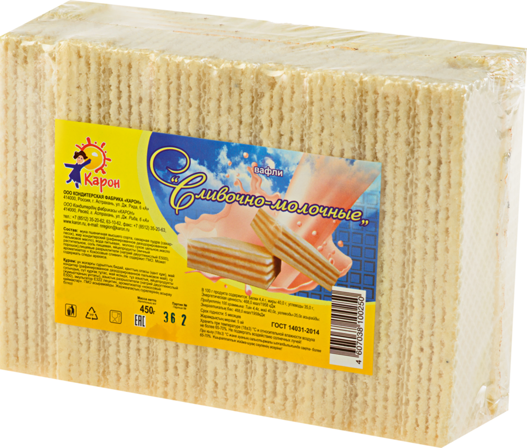 

Вафли Карон сливочно-молочные 450 г
