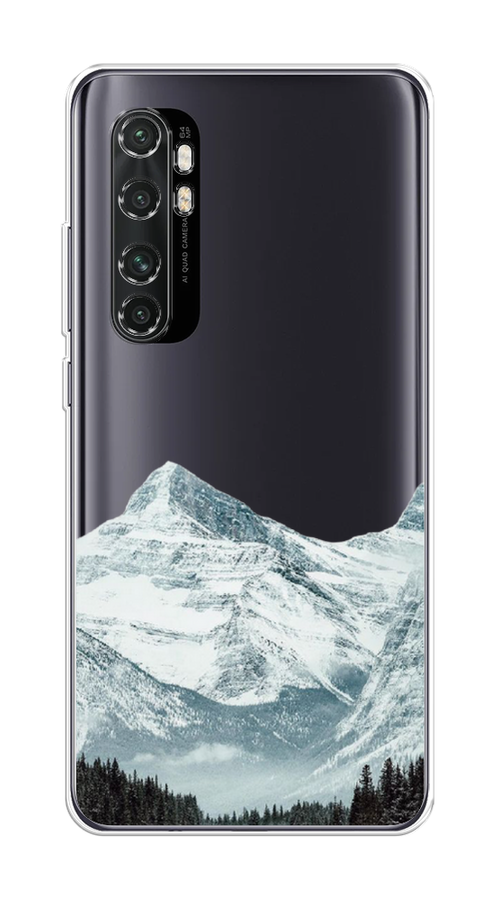 

Чехол на Xiaomi Mi Note 10 Lite "Горы арт 1", Белый;зеленый, 38450-2