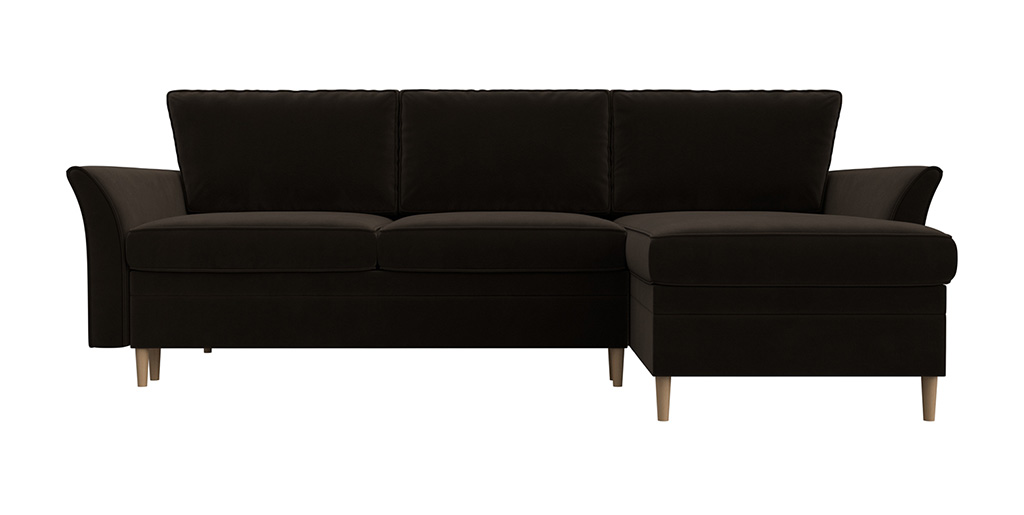 

Угловой диван-кровать 4Home София, 223x148x91см, тик-так, коричневый, микровельвет, София У