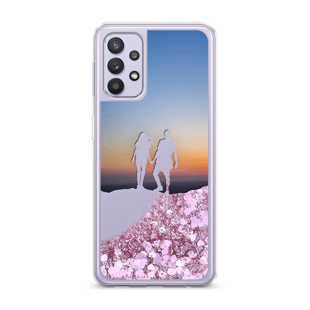 

Жидкий чехол с блестками "Пара на краю света" на Samsung Galaxy A32