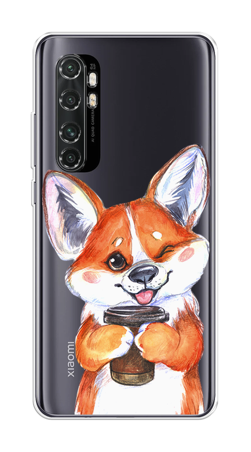 

Чехол на Xiaomi Mi Note 10 Lite "Корги с кофе", Оранжевый;белый, 38450-4