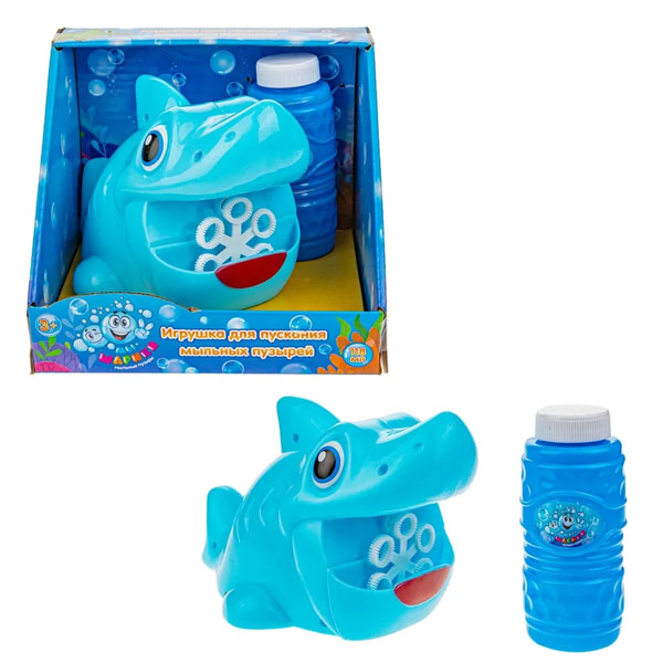 Игрушка для пускания мыльных пузырей 1toy Акула T19908 1toy игрушка для пускания мыльных пузырей зелёный крокодил