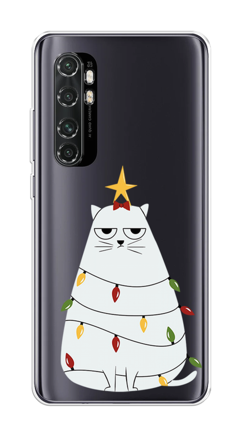 

Чехол на Xiaomi Mi Note 10 Lite "Котик в гирлянде", Белый;красный;желтый, 38450-1