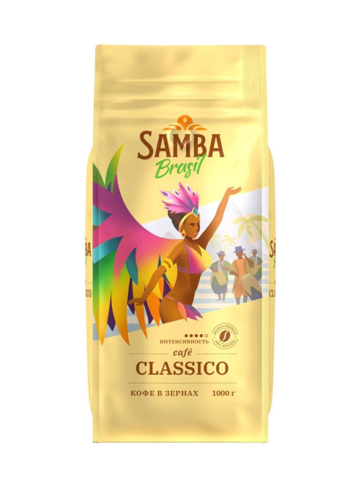 фото Кофе в зернах samba brasil classico, 1000 гр. samba cafe brasil