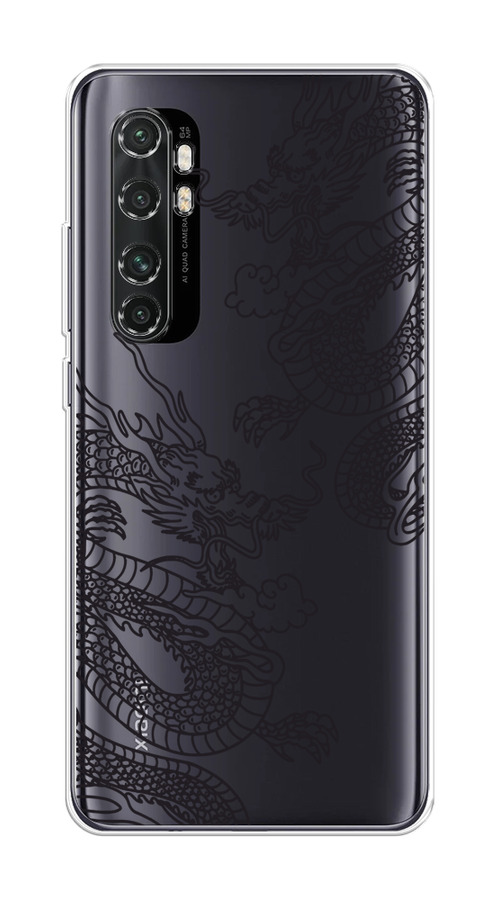 

Чехол на Xiaomi Mi Note 10 Lite "Два китайских дракона", Серый;черный, 38450-1
