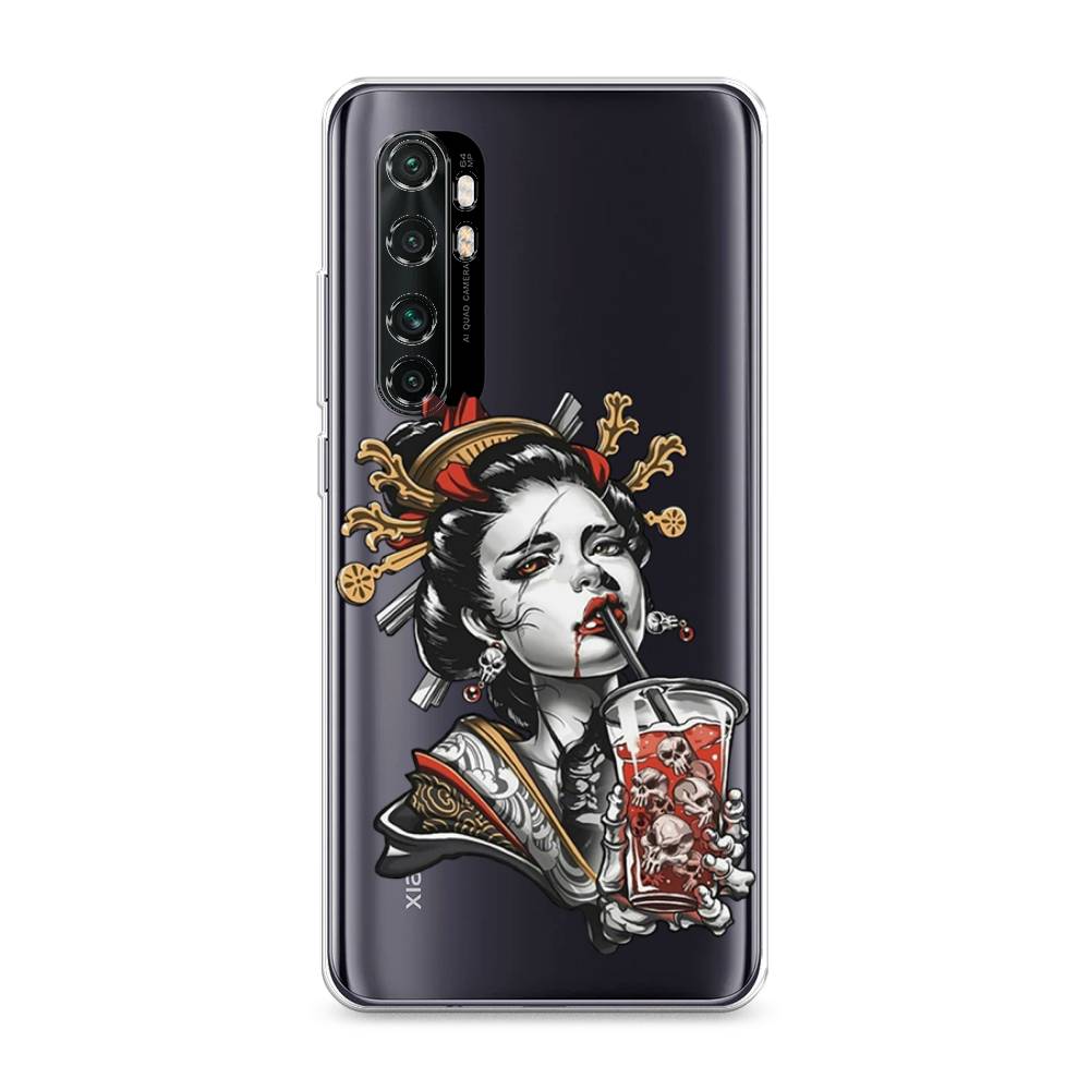 

Чехол на Xiaomi Mi Note 10 Lite "Опасная гейша", Красный;черный;серый, 38450-4
