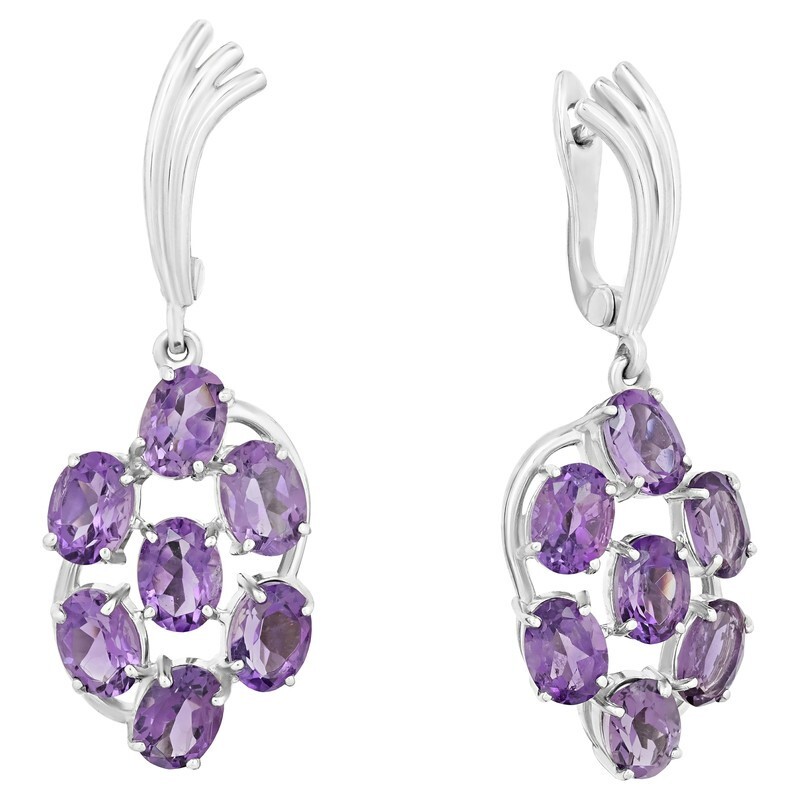 

Серьги из серебра с аметистом LAZURIT-ONLINE 7821NP, 7821NP
