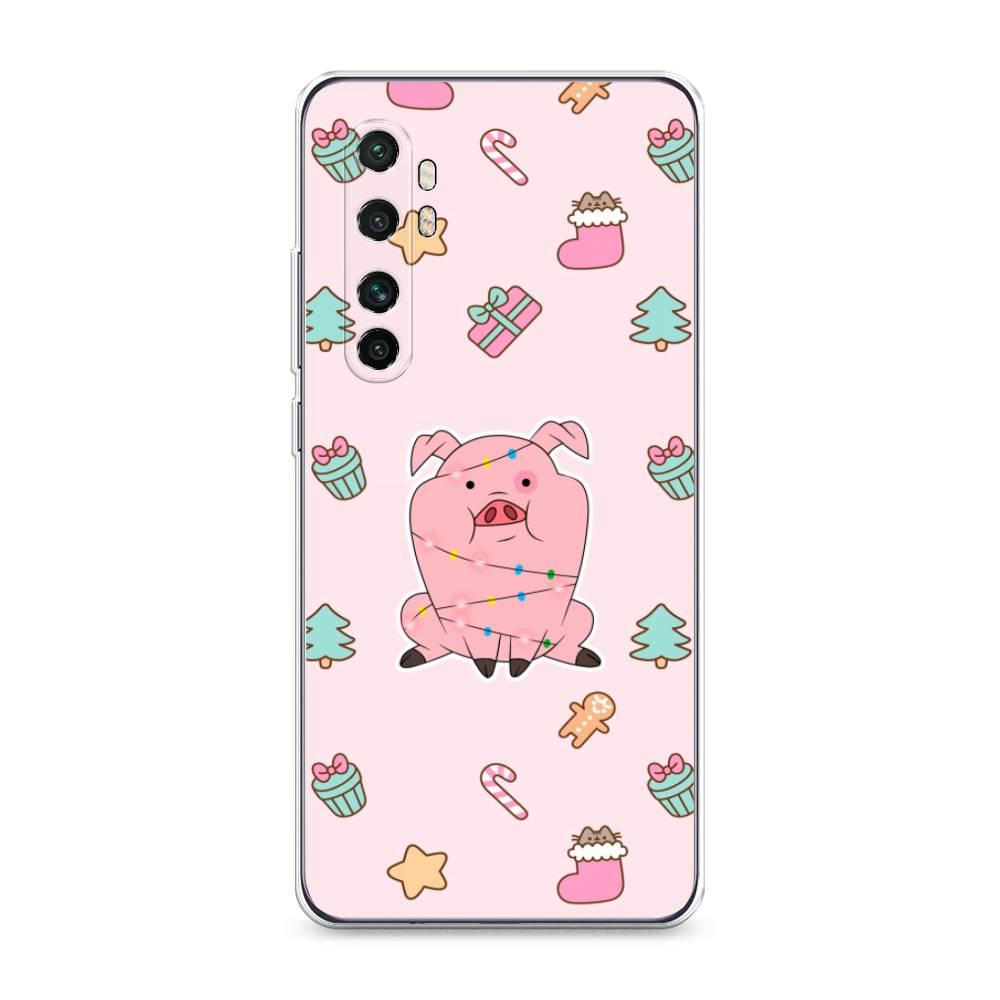 

Чехол на Xiaomi Mi Note 10 Lite "Розовая свинка", Розовый;зеленый, 38450-5