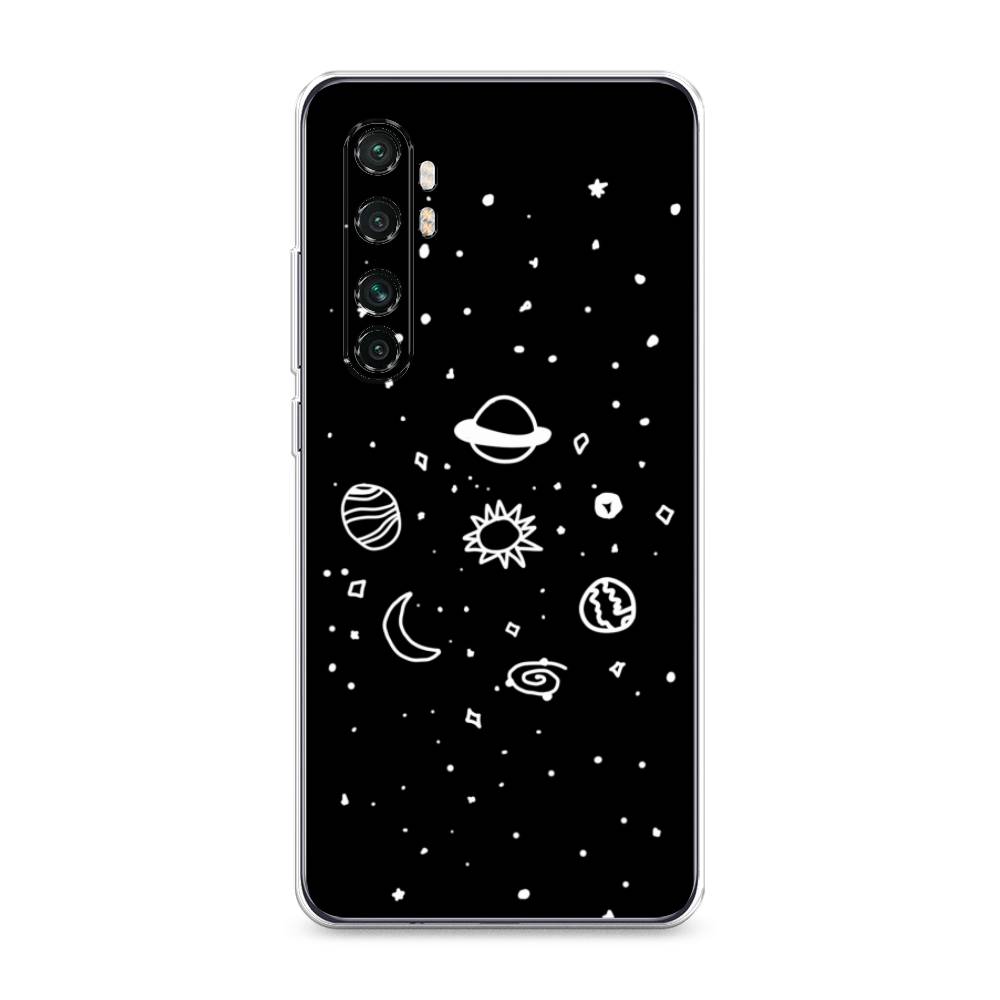 

Чехол на Xiaomi Mi Note 10 Lite "Дудл солнечной системы", Бежевый;серый, 38450-2
