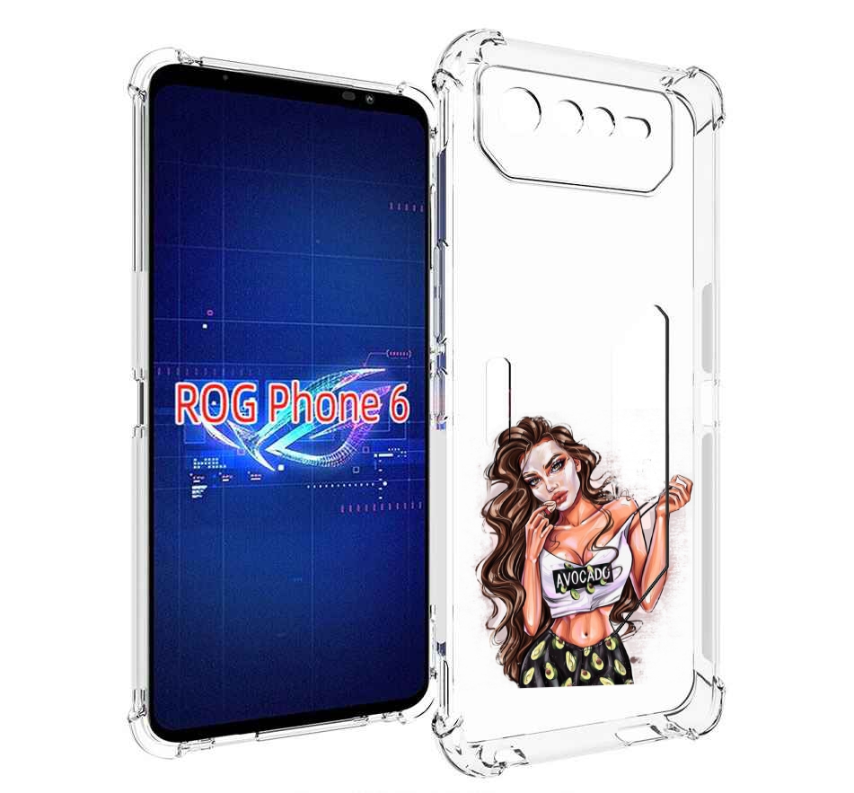 

Чехол MyPads Продукты на дом с доставкой женский для Asus ROG Phone 6, Прозрачный, Tocco