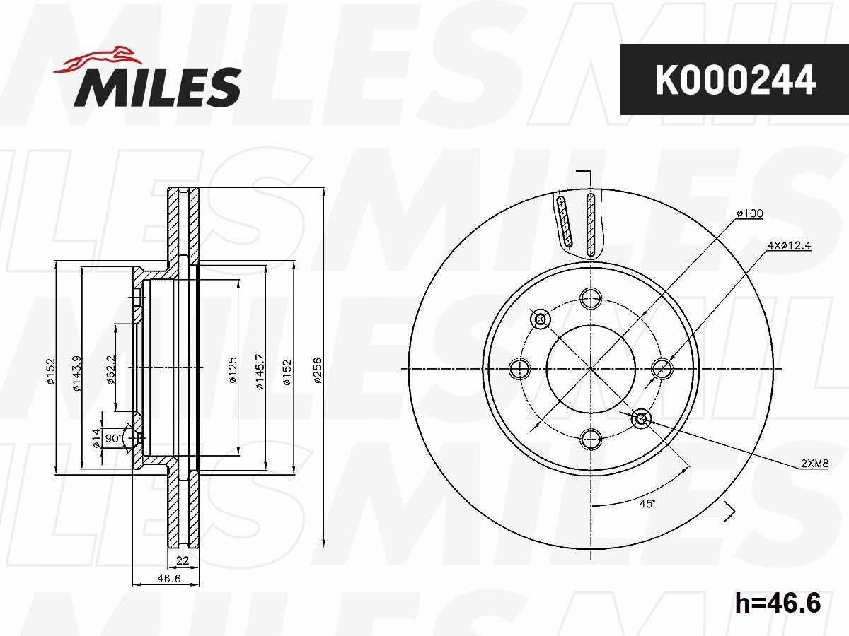 

Тормозной диск Miles K000244