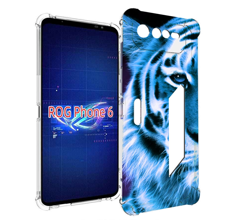

Чехол MyPads Половина-тигра мужской для Asus ROG Phone 6, Прозрачный, Tocco
