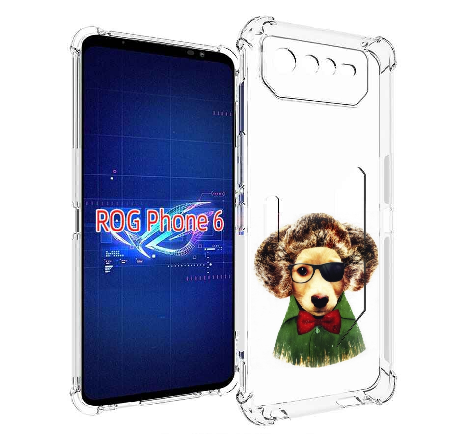 

Чехол MyPads Пес в бабочке для Asus ROG Phone 6, Прозрачный, Tocco