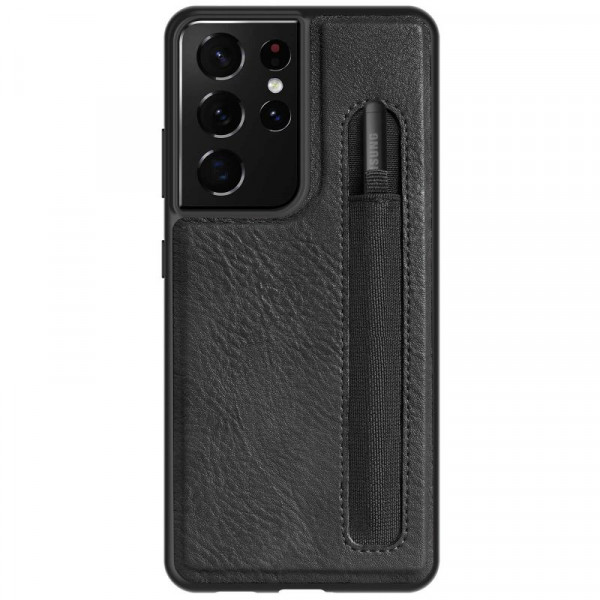 фото Чехол nillkin aoge leather case с визитничей для samsung galaxy s21 ultra (черный)