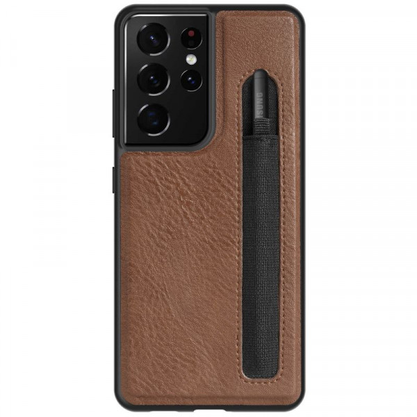 фото Чехол nillkin aoge leather case с визитничей для samsung galaxy s21 ultra (коричневый)