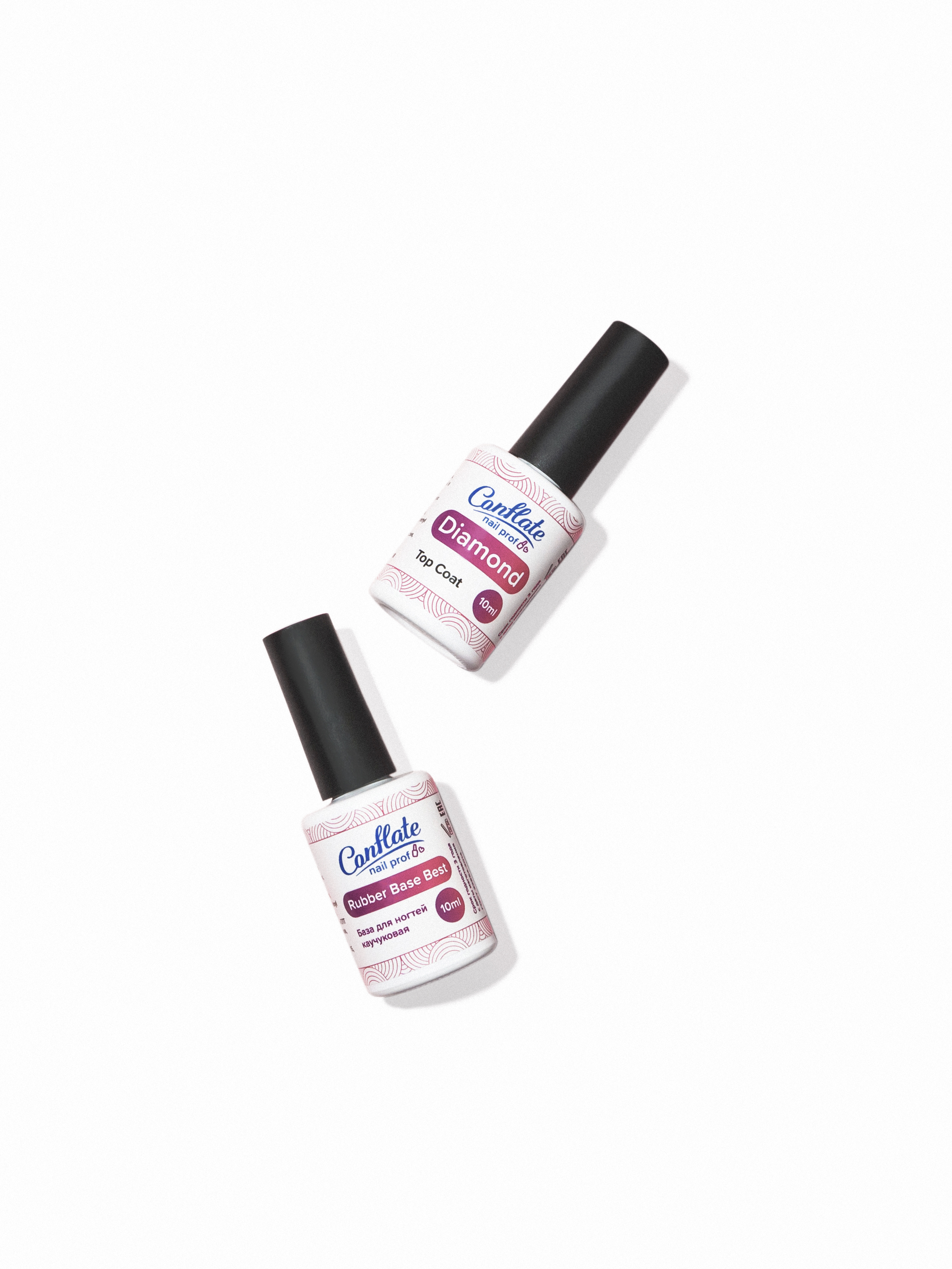 Набор Conflate Nail Professional: Топ для гель лака Diamond + База для ногтей каучуковая