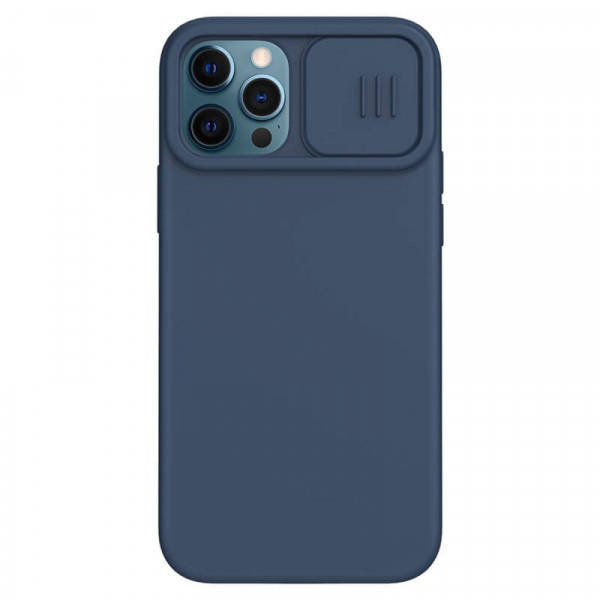 фото Накладка nillkin camshield silky magnetic silicone для iphone 12 pro max (синий)