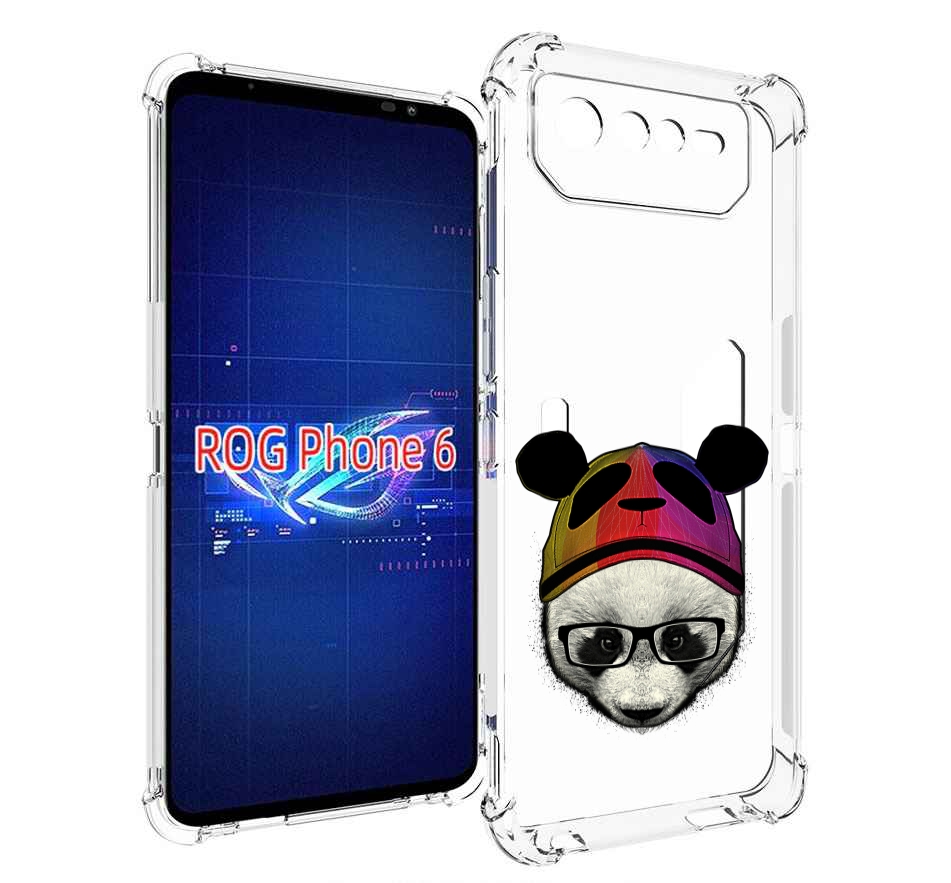 

Чехол MyPads Панда в шапке для Asus ROG Phone 6, Прозрачный, Tocco