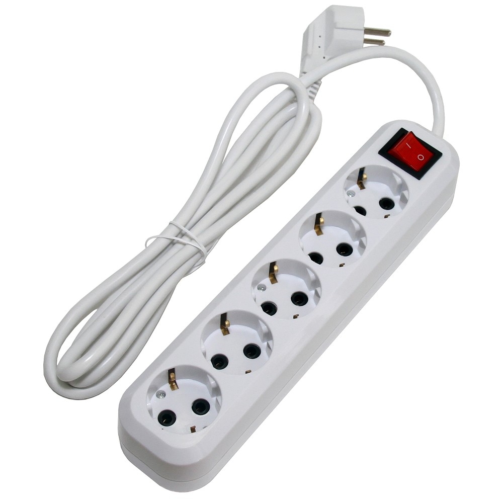 5bites SP5W-318 Сетевой фильтр 5S / 3*1.5MM2 / 16A / ABS / 1.8M / WHITE сетевой фильтр 5bites 8 sockets 2m pdu819p 01