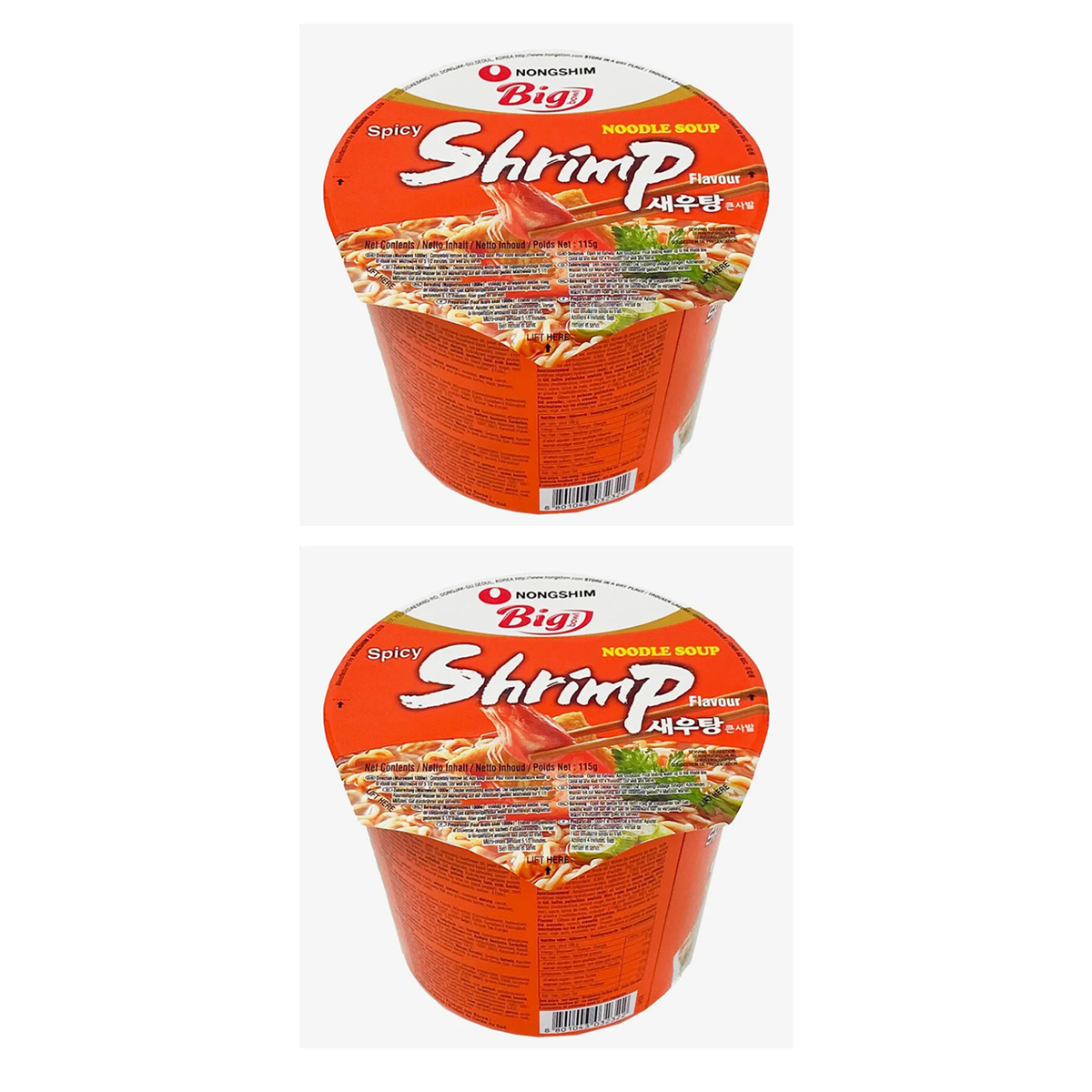 Лапша NONGSHIM со вкусом креветок 2 шт по 115 г 633₽