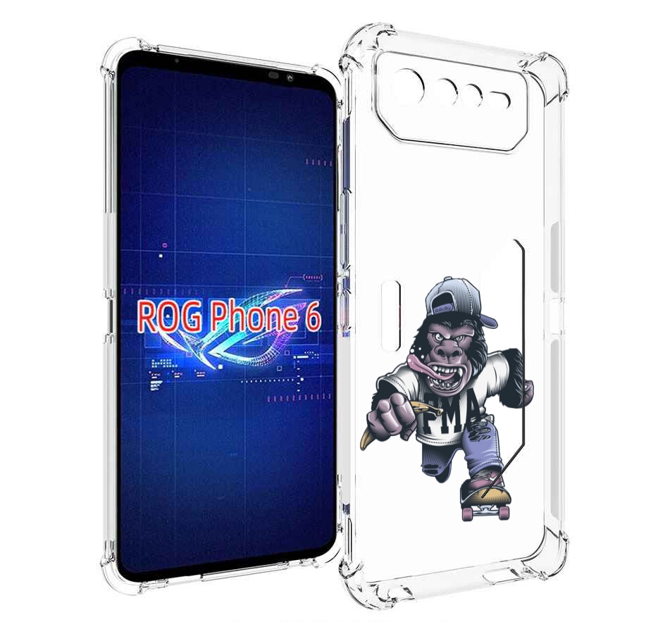 

Чехол MyPads Обезьяна на скейте для Asus ROG Phone 6, Прозрачный, Tocco