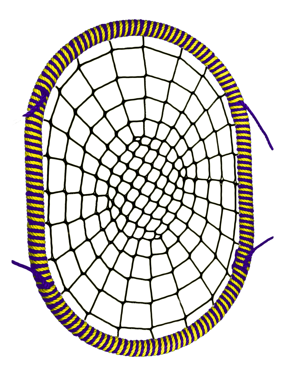 

Качели-гнездо JINN 80x100 см желтый, фиолетовый, черный, 80 х 100 овал 72 обод 16 и 8 канат подшипники