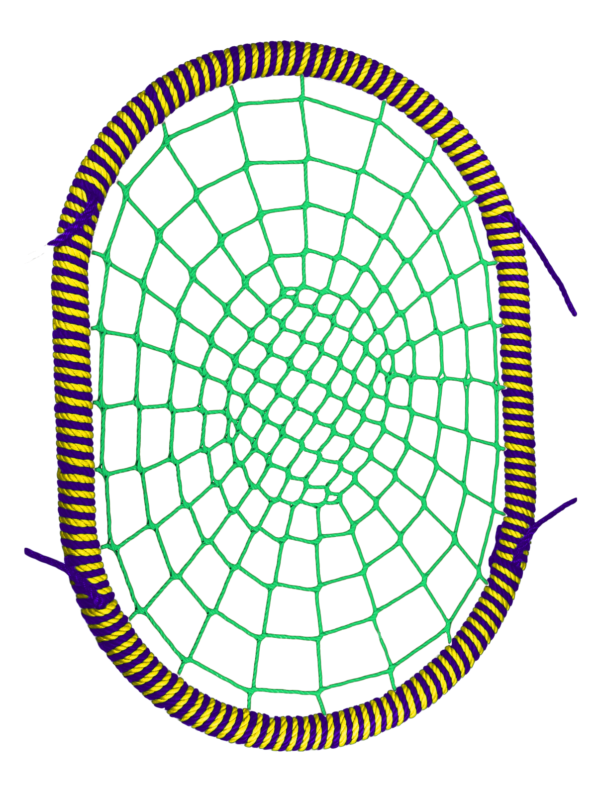 Качели-гнездо JINN 100x80 см зеленый, желтый, фиолетовый 80 х 100 овал 72 обод 16 и 8 канат рымгайки