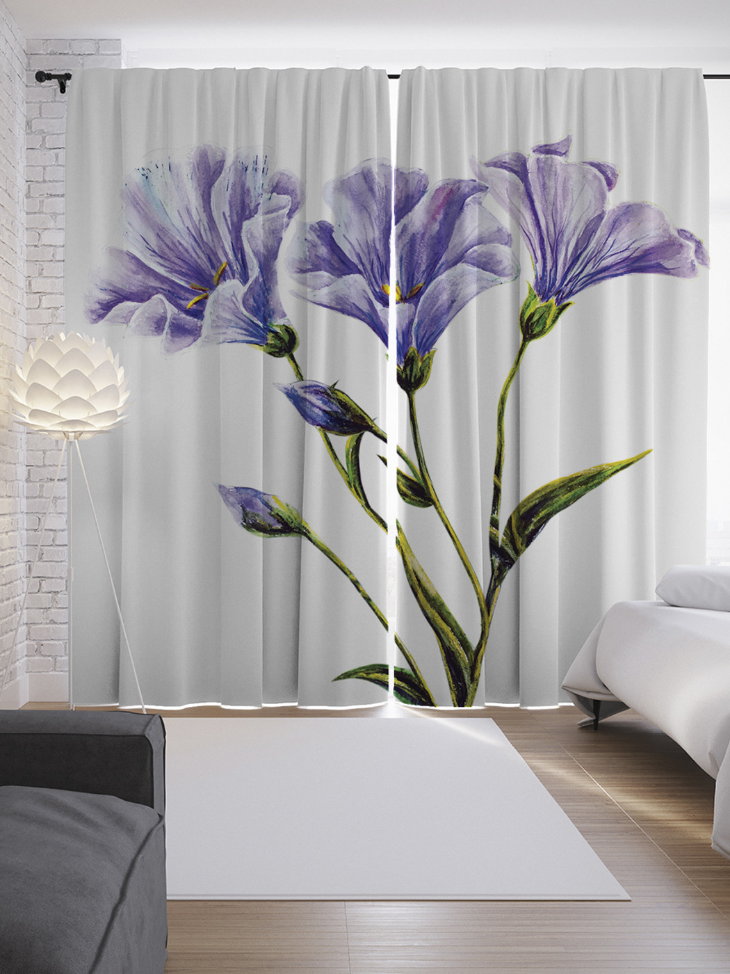 

Шторы с фотопечатью "Ароматная простота" из сатена, 290х265 см