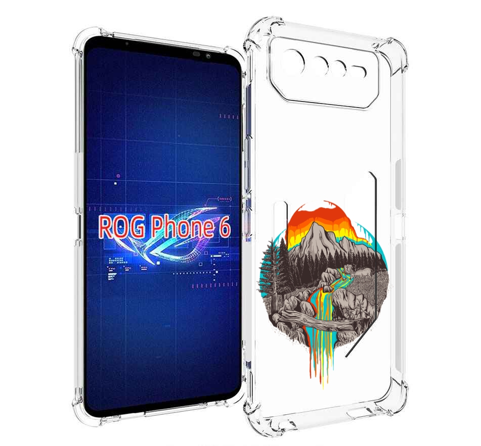 

Чехол MyPads Радужный водопад для Asus ROG Phone 6, Прозрачный, Tocco