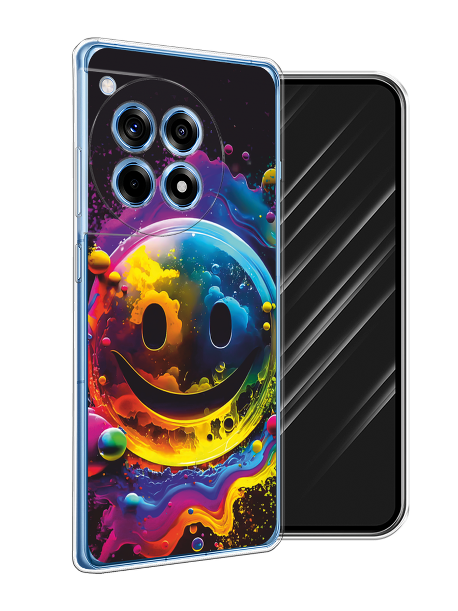 

Чехол Awog на OnePlus 12R "Кислотный смайл", Фиолетовый;желтый;синий, 154650-1
