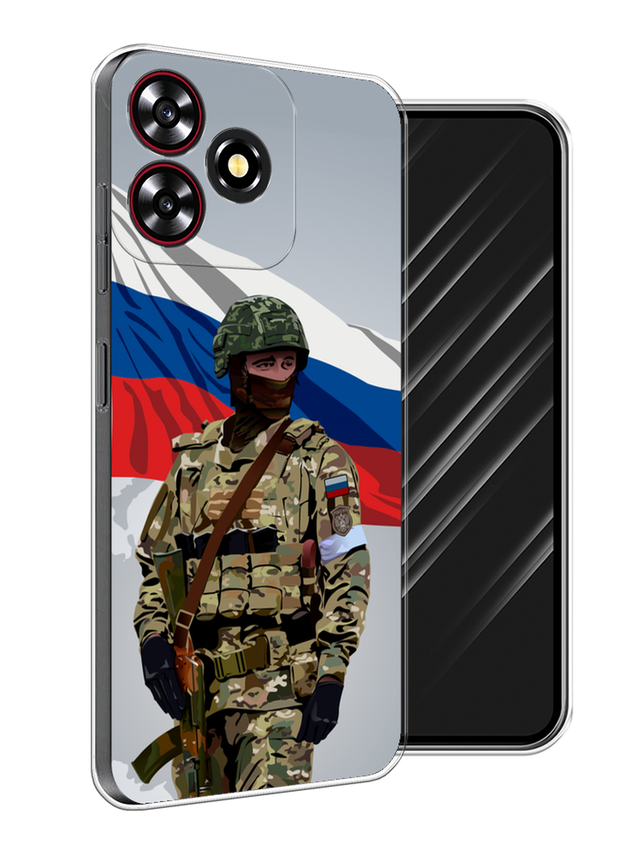 

Чехол Awog на ZTE Blade V50 Smart "Солдат с флагом", Белый;синий;красный;зеленый, 136550-1