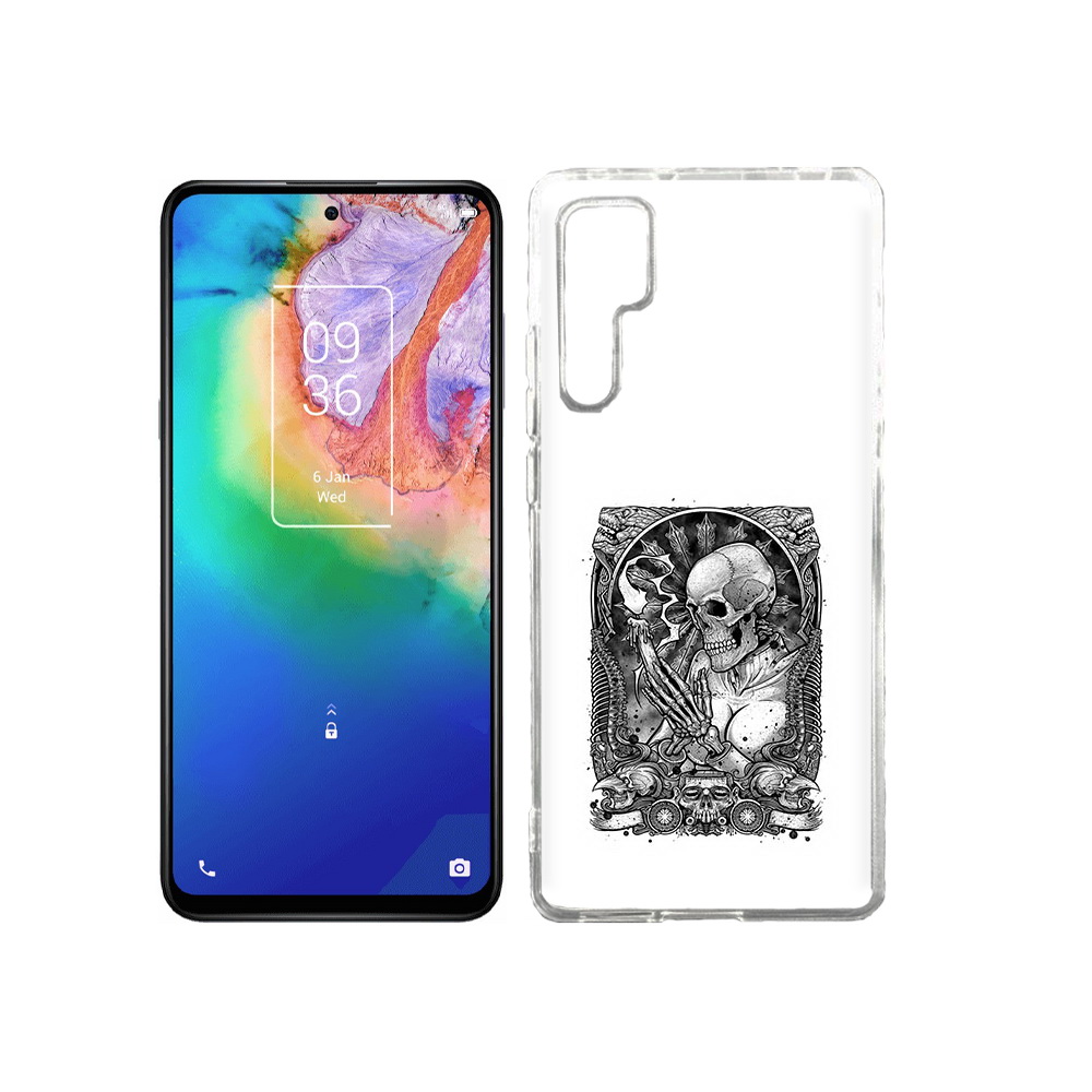 

Чехол MyPads Tocco для TCL 20 Pro девушка скелет, Прозрачный, Tocco
