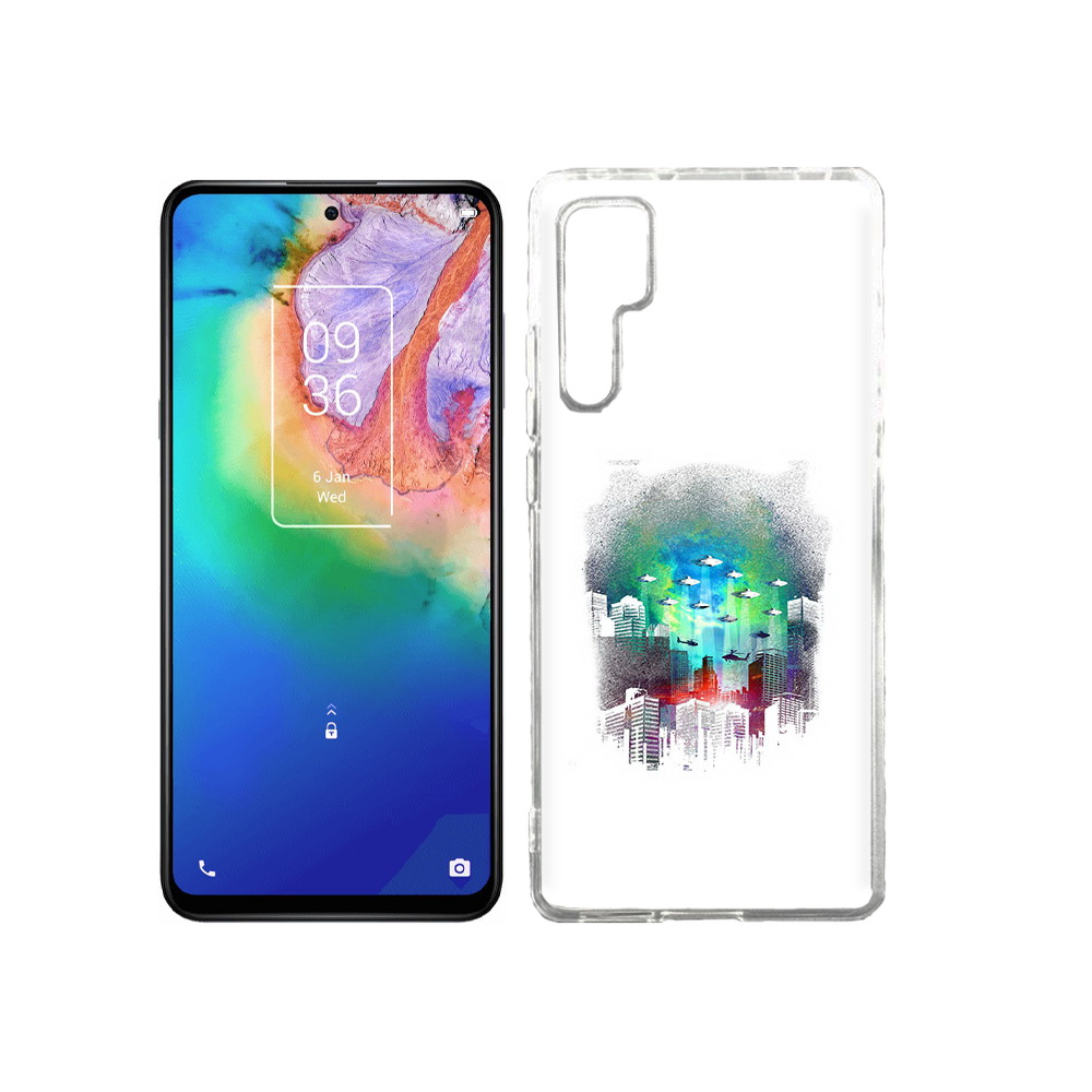 

Чехол MyPads Tocco для TCL 20 Pro город в свечении, Прозрачный, Tocco