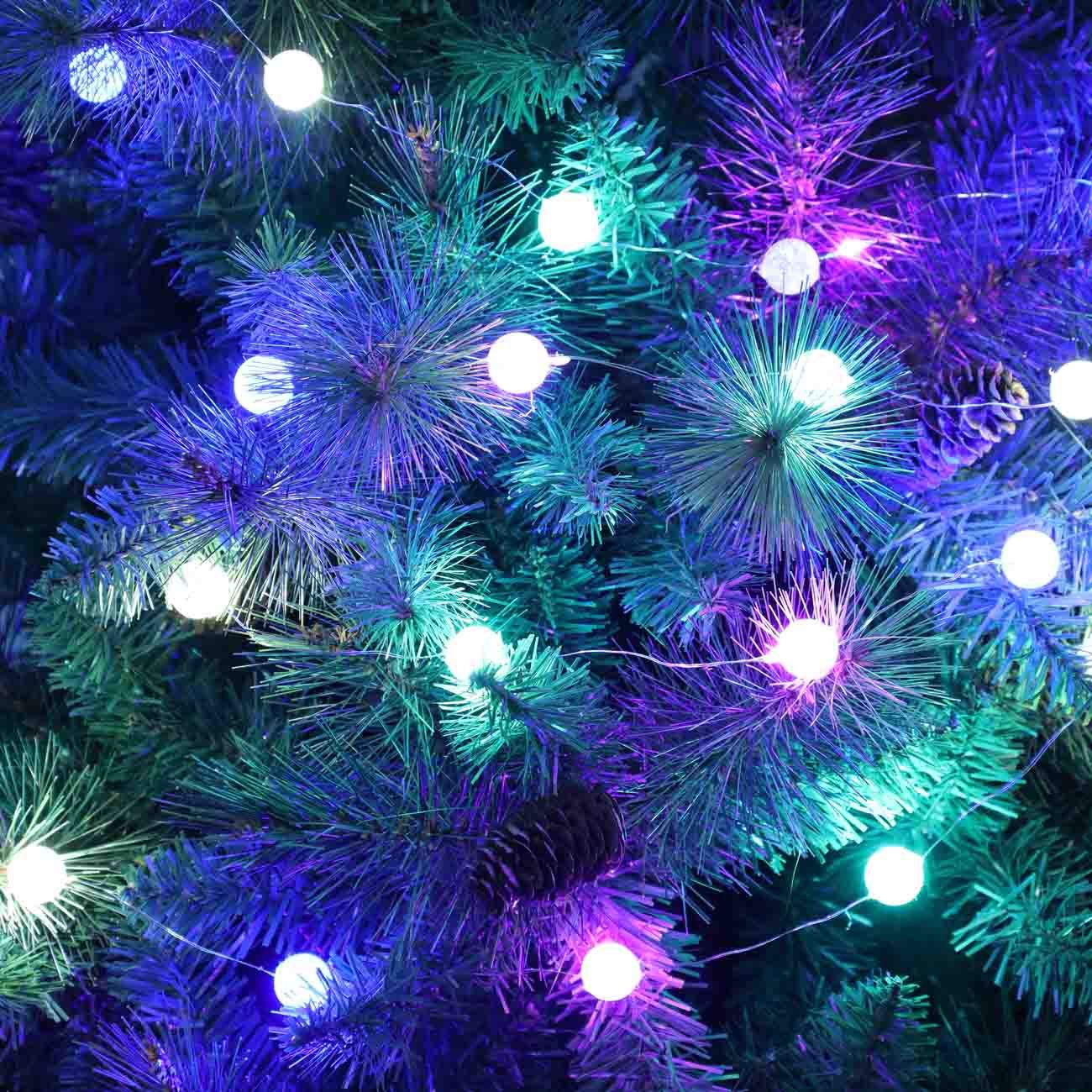 Гирлянда электрическая, 2 м, 20 ламп, цветная, Шарики, Christmas