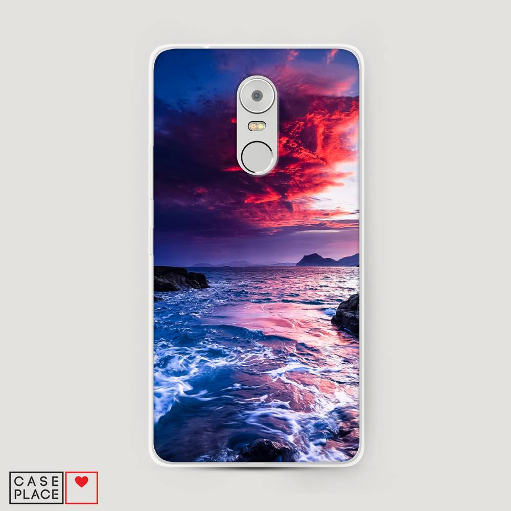 

Чехол Awog на Lenovo K6 Note / Леново K6 Note "Волны 1", Розовый;синий, 112250-4