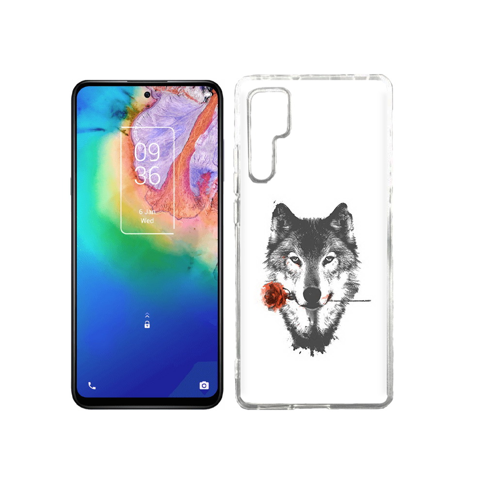 

Чехол MyPads Tocco для TCL 20 Pro волк с розой, Прозрачный, Tocco