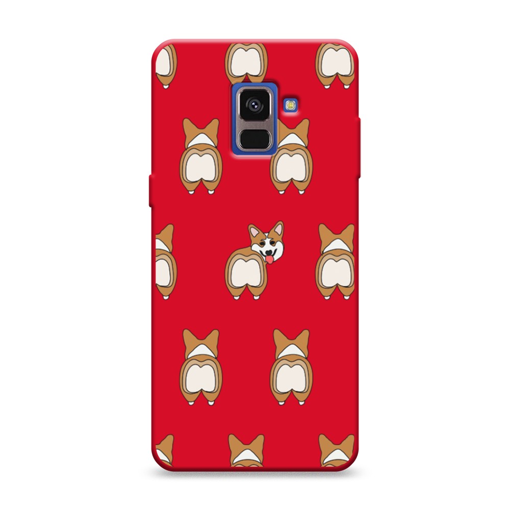 

Чехол Awog на Samsung Galaxy A8 2018 "Милый корги фон", Разноцветный, 25453-1