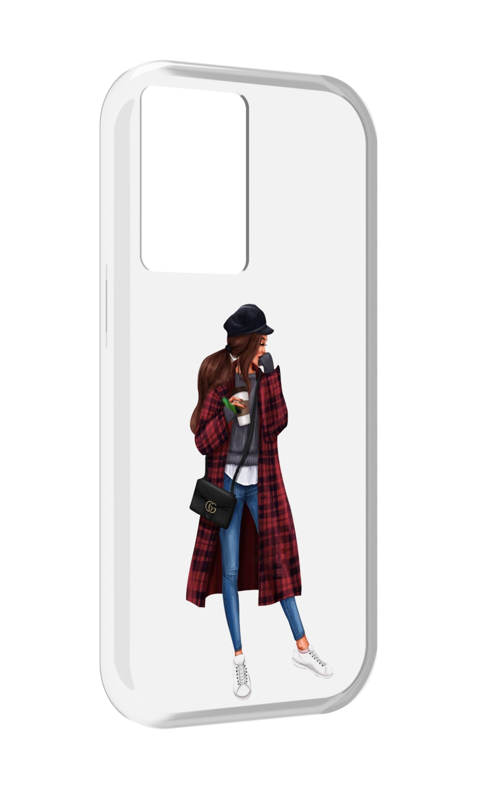 Чехол MyPads девушка-в-клетчатом-пальто для OnePlus Nord N20 SE