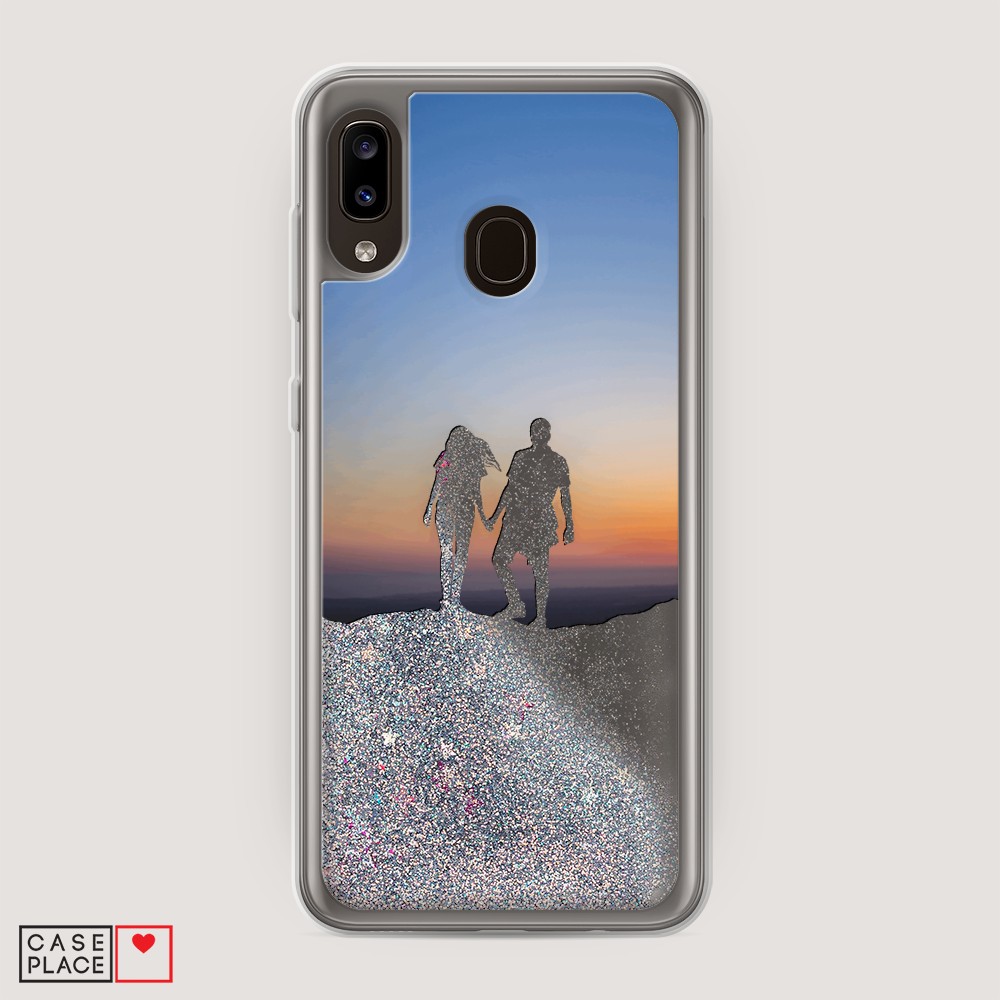 

Жидкий чехол с блестками "Пара на краю света" на Samsung Galaxy A30, 27591-1