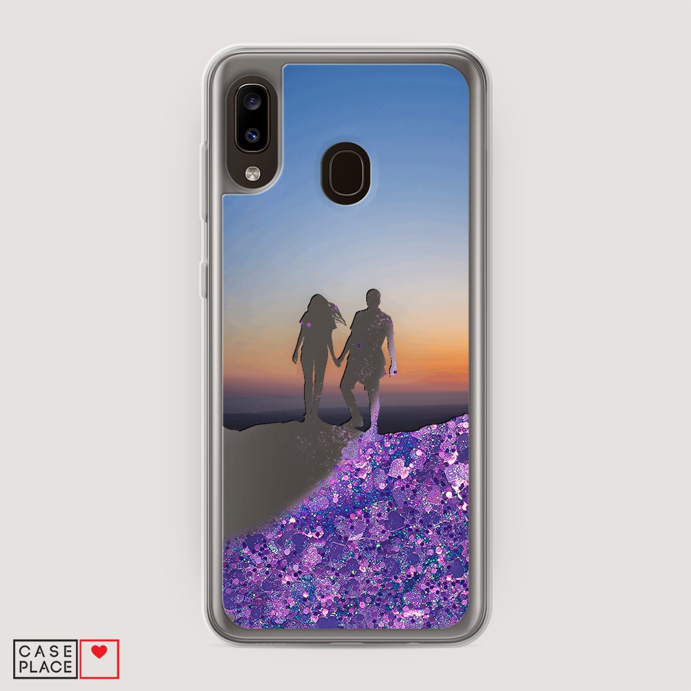 

Жидкий чехол с блестками "Пара на краю света" на Samsung Galaxy A20, 27692-1