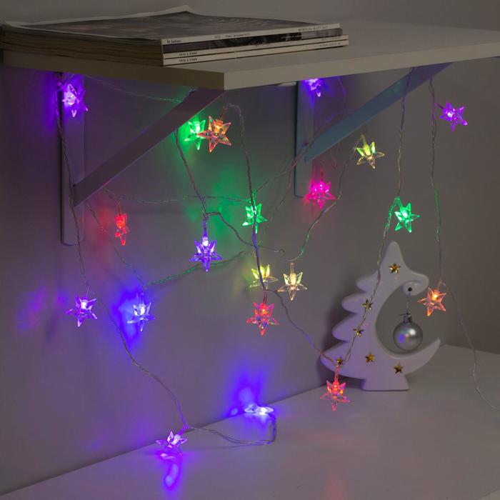 

Luazon Lighting Нить, 5 м, "Звезда средняя", 20 LED, свечение мультиколор, мигание, 220 V