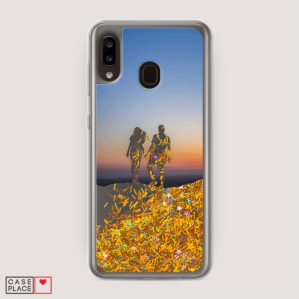 

Жидкий чехол с блестками "Пара на краю света" на Samsung Galaxy A20, 27690-1