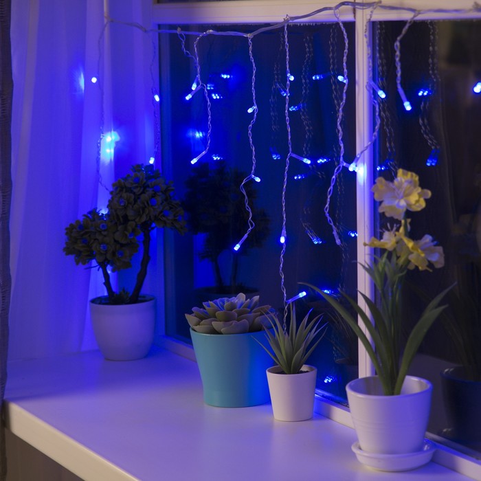 

Luazon Lighting Бахрома, 3х0,5 м, 80 LED, свечение синее, 8 режимов, 220 V