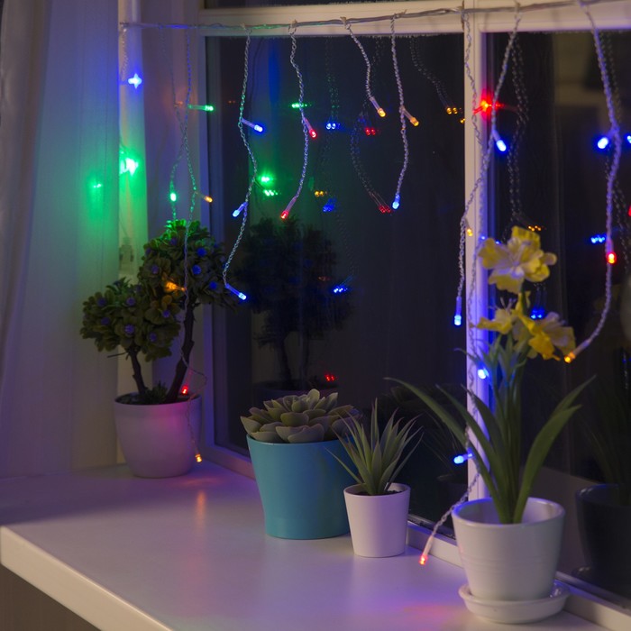 

Luazon Lighting Бахрома, 3х0,5 м, 80 LED, свечение мультиколор, 8 режимов, 220 V