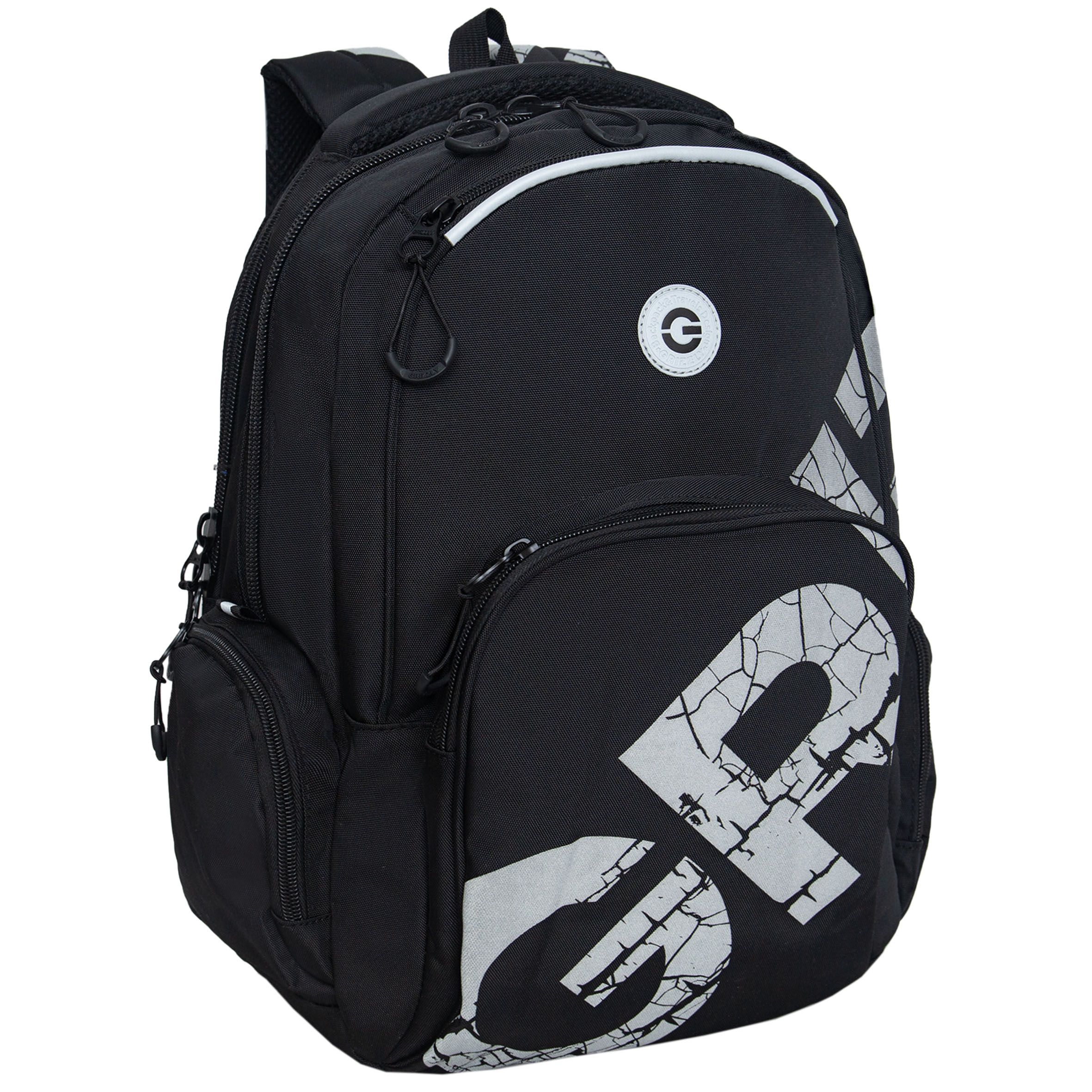 Рюкзак GRIZZLY RU-433-1 молодежный модный для подростков черный рюкзак молодежный 45 х 32 х 23 см эргономичная спинка отделение для ноутбука grizzly 330 чёрный ru 330 2 1
