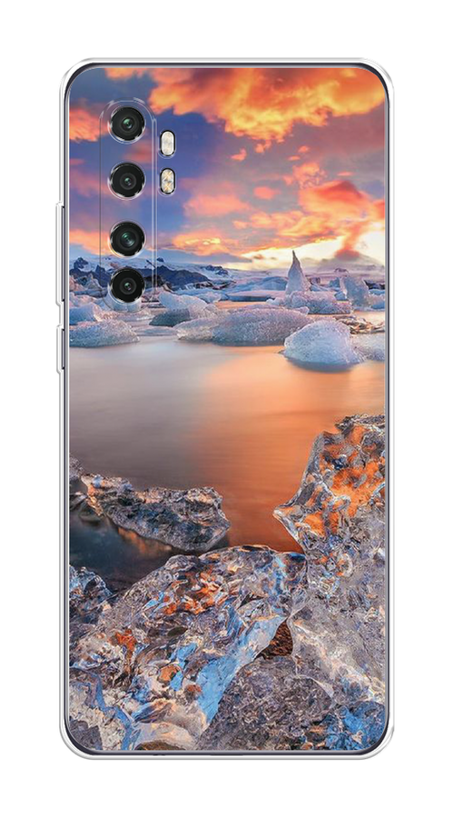 

Чехол на Xiaomi Mi Note 10 Lite "Ледники", Синий;оранжевый, 38450-2